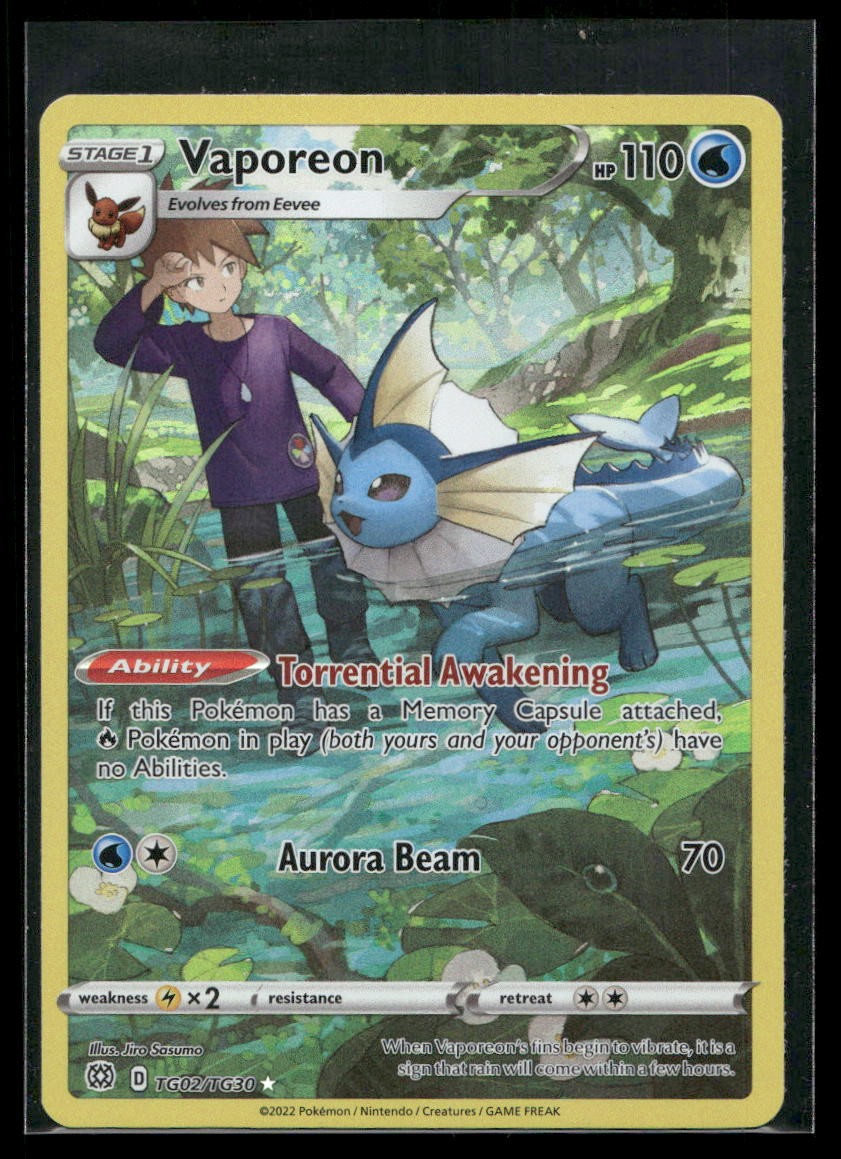 VAPOREON TG02/TG30 HOLO BRILLIANT STARS TRAINER GALLERY POKEMON HOLO NM/M