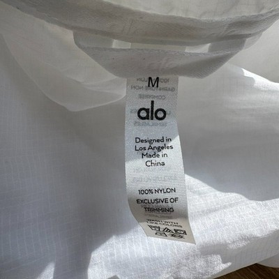 Alo Yoga Cloud Nine Sheer Zip-Up Long Sleeve Jacket White Medium