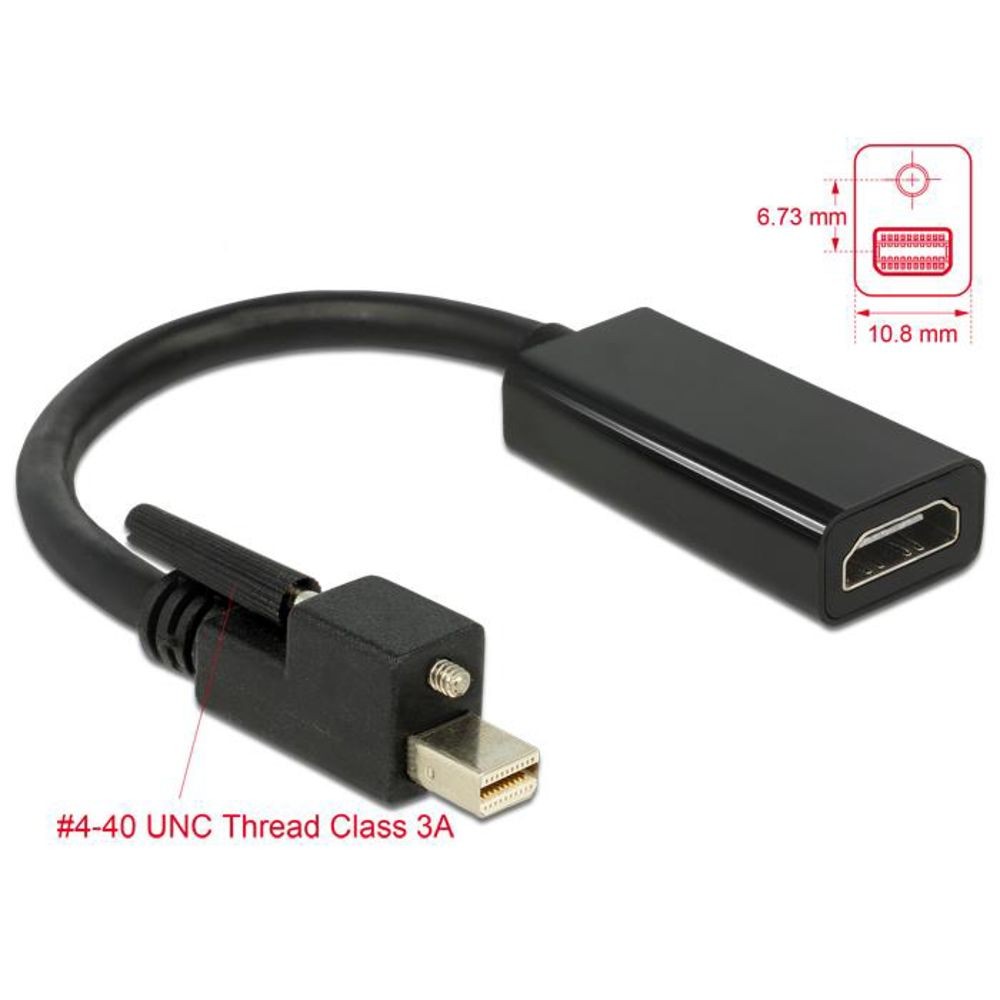 Адаптер Delock mini Display Port1.2 - HDMI Buchse 4K Aktiv schwarz