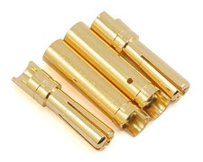 ProTek RC PTK-5032 4.0mm "Super Bullet" Solid Gold Connectors (2 Male/2 Female)