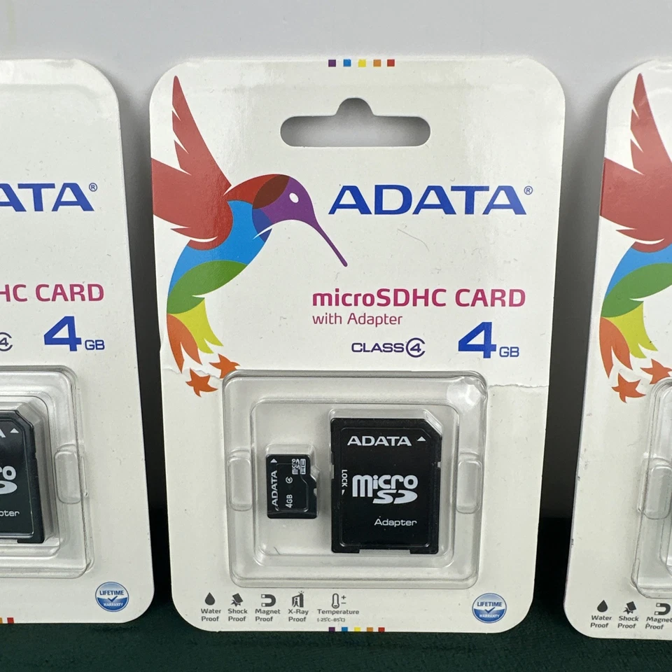4x ADATA Data Storage Card Micro SDHC Card 4GB with Adapter, SD Card, Class 4 - Image 2 of 3