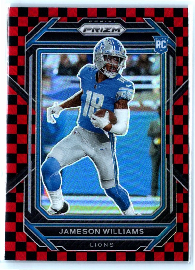 2022 Panini Prizm #311 Jameson Williams Black and Red Checker RC