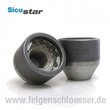 Sicustar Felgenschloss Mutter | M12x1,5 | Kegel 60� | SW 21