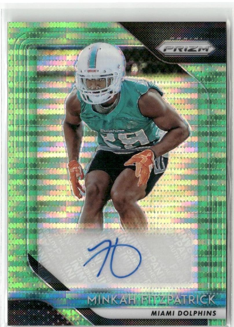 2018 Prizm #RA-MF Minkah Fitzpatrick Rookie Autograph Neon Green Pulsar RC Auto
