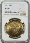 1921 S Morgan Silver Dollar NGC MS-66