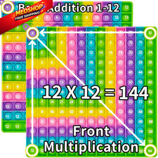 12x12 Math Pop Board for Kids - Interactive Multiplication 12.95 mm height 