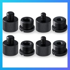 Mic Stand Adapter Screw Thread 8 Pcs for Microphone Black