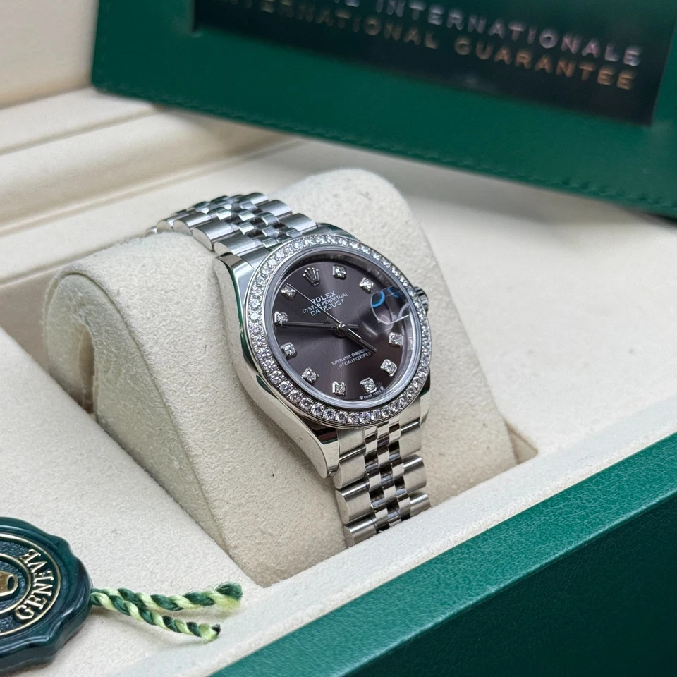 Rolex Lady-Datejust 28 esfera de diamante rodio acero inoxidable diamante jubileo Foto 2 de 4