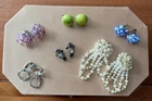 Vintage Clip On Earrings | Costume Jewelry Lot | 6 Pairs 1950s 1960s