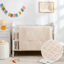 3 Piece Bedding Set for Boy Girls, Jacquard Tufted Geometric Crib Set, Includ...