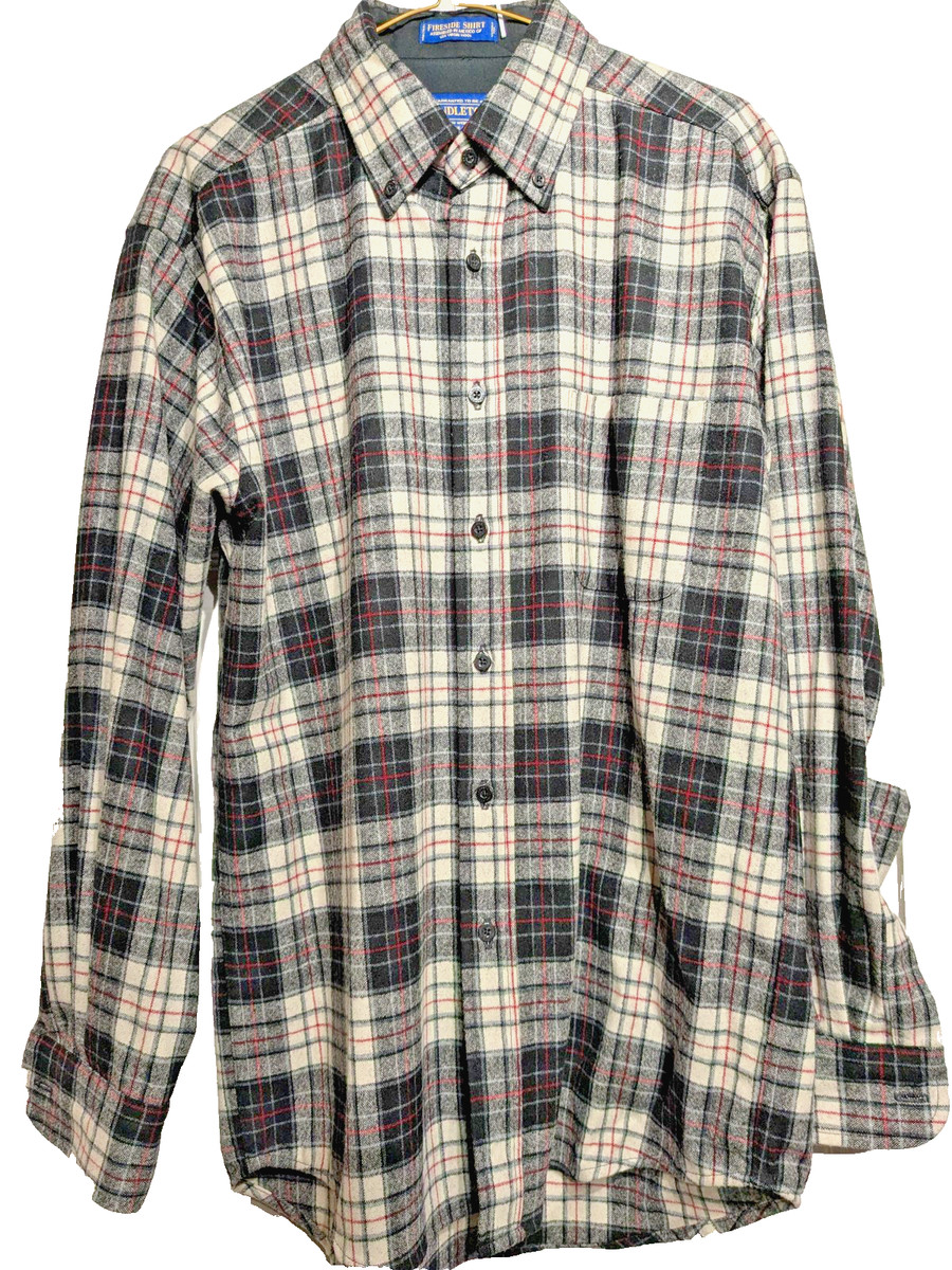 Pendleton Shirt Men M Fireside Macrae Ancient Dress 100% Wool Lined Plaid Tartan