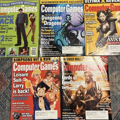 Computer Games Magazine Lot 5 - Aug-Dec 2003. No. 153-157 PC Gaming