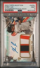 2023 Topps Inception #IAP-KL Korey Lee Inception Auto Patch Aqua PSA 9 #/50 RC