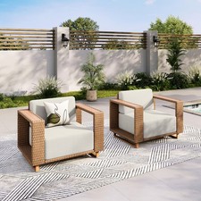 2-Piece Outdoor Patio Conversation Set Outdoor Furniture Set with Thick Cushions