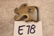 E78 VINTAGE SOLID BRASS HIPPY BELT BUCKLE