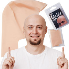 Halloween Bald Cap for Men Women Halloween Costumes, Latex Bald Head Wig Cap for