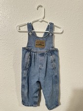 100 Authentic Vintage Guess Baby Denim Overall 12M USA Made Classic Logo Patch