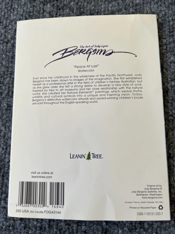 Jody Bergsma “Peace At Last” Fathers Day Greeting Card Unused Leanin’ Tree - Image 4 of 4