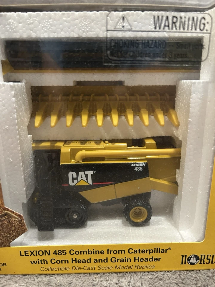 Norscot 1/64 Lexion 485 Combine CAT W/ Corn & Grain Header 1999 Farm Show - Image 2 of 4