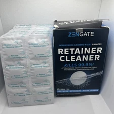 ZENGATE Retainer Cleaner  120 Denture Cleaning Tablets  Clean Mouth Guard NEW