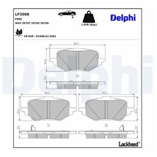 Delphi Bremsbelagsatz Bremsklötze hinten KBY12643ZB 24882862