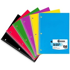 6-Pack 5 Subject Spiral Notebooks, College Ruled, 300 Pages