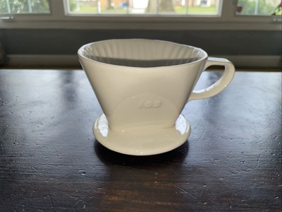 Pour over Coffee Dripper, Ceramic Pour over Coffee Maker with 3 Holes Flat Botto