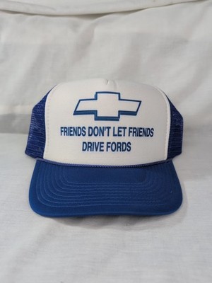 Vintage Chevy Friends Don't Let Friends Drive Fords Snapback Trucker Nissin Cap