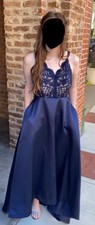 Navy Blue Women’s Prom Dress, Hi-Lo,  Size 5