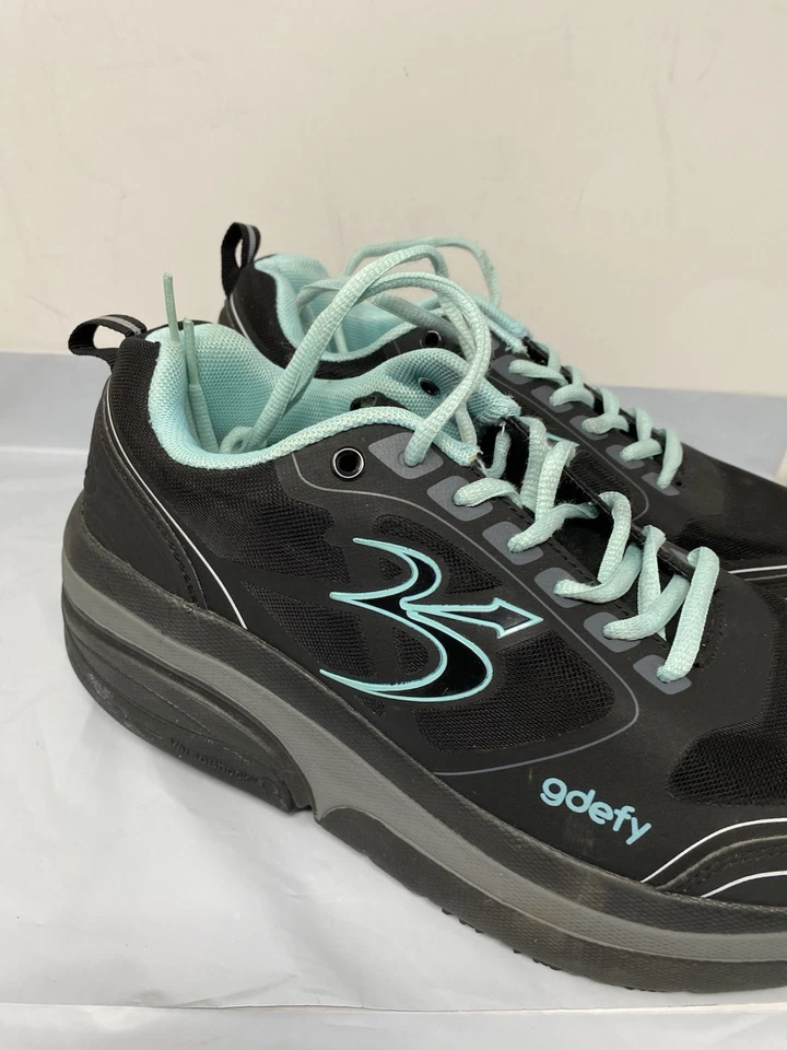 GDEFY Gravity Defyer Ion Athletic Shoes Black / Teal Size 10 - Image 2 of 4