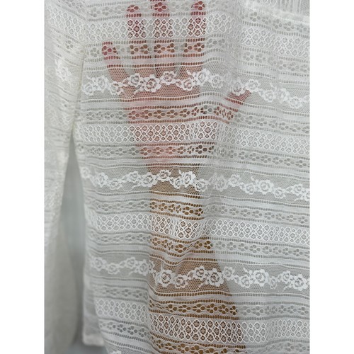 1.State Womens White Lace Long Sleeve Blouse Sheer Shirt Top NEW Size Small - Picture 9 of 12