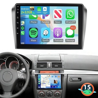 9'' Autoradio GPS Navi Für Mazda 3 BK Android 15 WIFI BT Apple Carplay RDS 2+32G