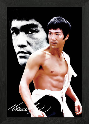 Bruce Lee Bw gerahmtes Wandbild Poster Leinwanddruck Bild