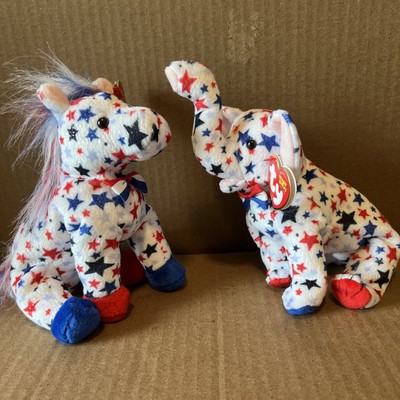 Patriotic Lefty & Righty Retired Political Ty Beanie Babies Year