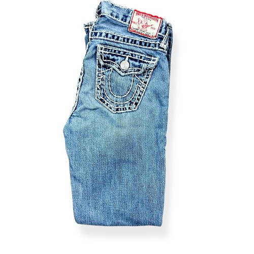 True Religion Billy Super T Jeans Boys Size 14 Blue Denim Flap Pocketed Straight - Picture 13 of 16