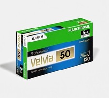 Fujifilm Fujichrome Velvia 50 ISO Color 120 Film 5-pack Box New Exp/2026 Japan