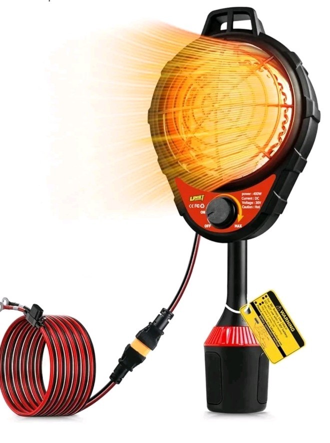 Electric Golf Cart Heater, Upgraded Burn-Proof Grille & Infi