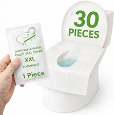 Individually Wrapped XXL Toilet Seat Covers Disposable Flushable for Travel 30