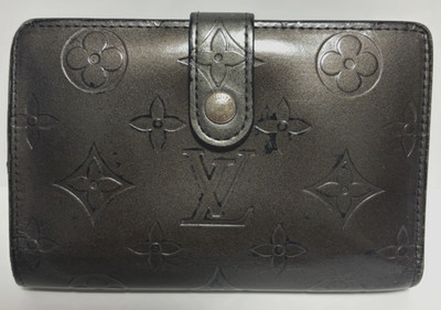 Louis Vuitton Geldbörse Schwarz Matt Vernis Monogram Leder Bi-Fold Wallet