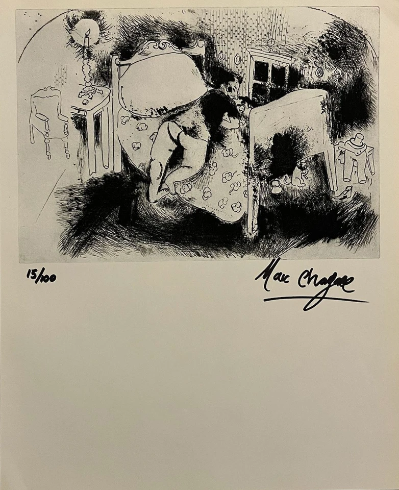 Marc Chagall, original handsignierte Lithographie mit Echtheitszertifikat & Gutachten von 3.500 $ - Bild 4 von 4