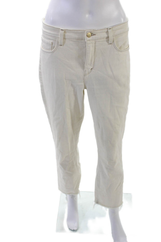 L'Agence Womens Cotton Denim Five Pocket Mid-Rise Skinny Jeans White Size 29