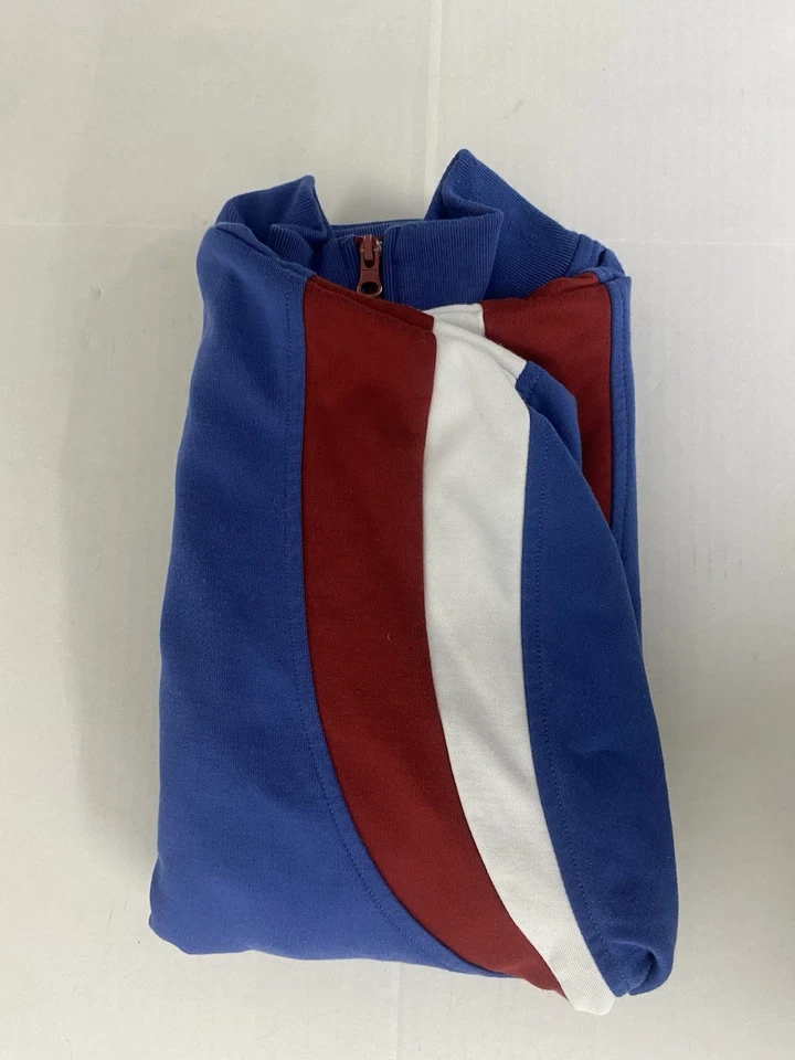 Chaqueta deportiva Point Zero Cuba rara para hombre L azul rojo blanco parche bandera retro cremallera Foto 2 de 4