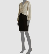 $165 Lauren Ralph Lauren Women's Black Long-Sleeve Jersey Shift Dress Size 2