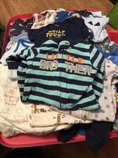 Large Lot Of Baby Boy Clothes Size 0-6 Months Sleepers Sleep Sack Shirts
