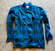 Deadstock 1950's Blue-Green Shadow Plaid "Washable Wool" Shirt