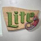 VTG 1993 MILLER LITE BEER OASIS CACTUS LIZARD IN MOTION HUGE BAR SIGN HIGH LIFE