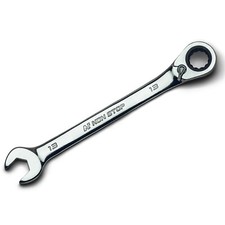 NON STOP Ultrafine Reversible Ratcheting Combination Wrench, Single in Metric