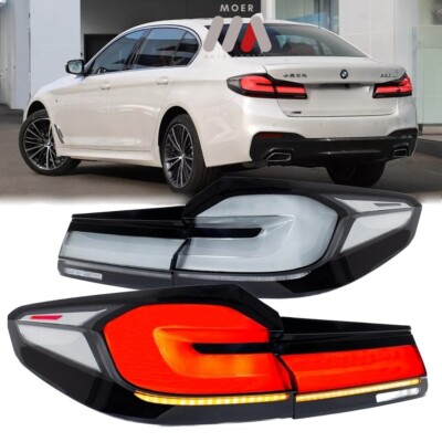 Smoked White Lens LED G30 Tail Lights For 2017-2020 BMW 530 540