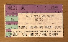1996 AC/DC BALLBREAKER TOUR MIAMI FLORIDA CONCERT TICKET STUB BACK IN BLACK F8
