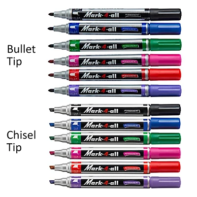 Stabilo Mark-4-All Permanent Marker Bullet Chisel Tip | Office Bulk 12 24 Pens - Image 1 of 4
